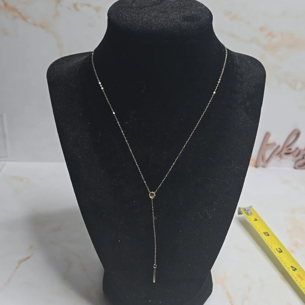 14k Gold Necklace Pilar Drop Pendant  New 16-18 Inch